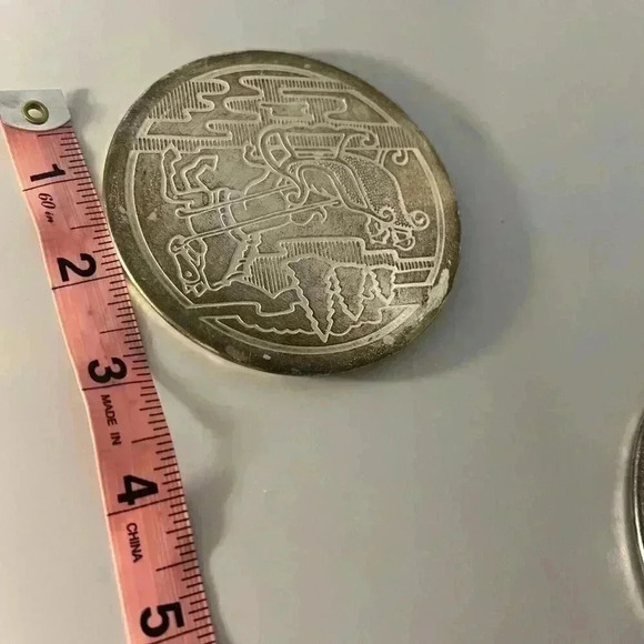 VTG Godinger Christmas Horse Sleigh Coaster Set 4 Silver Plated Holiday Scene - Picture 3 of 8